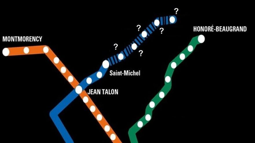 Une carte du métro de Montréal.