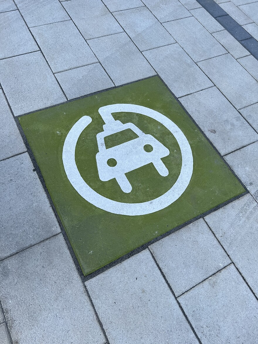 EV Charging parking logo painted