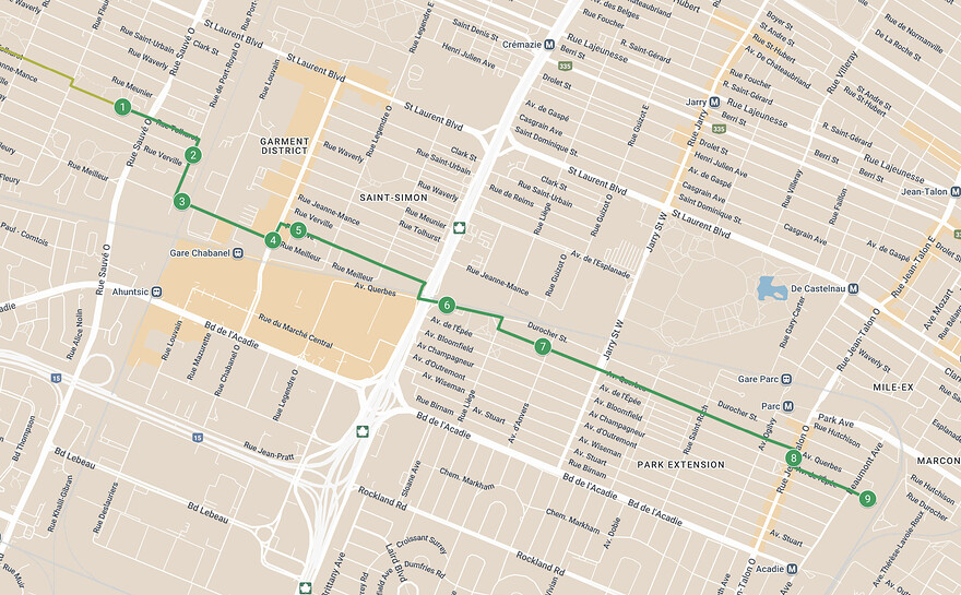 Carte du trajet