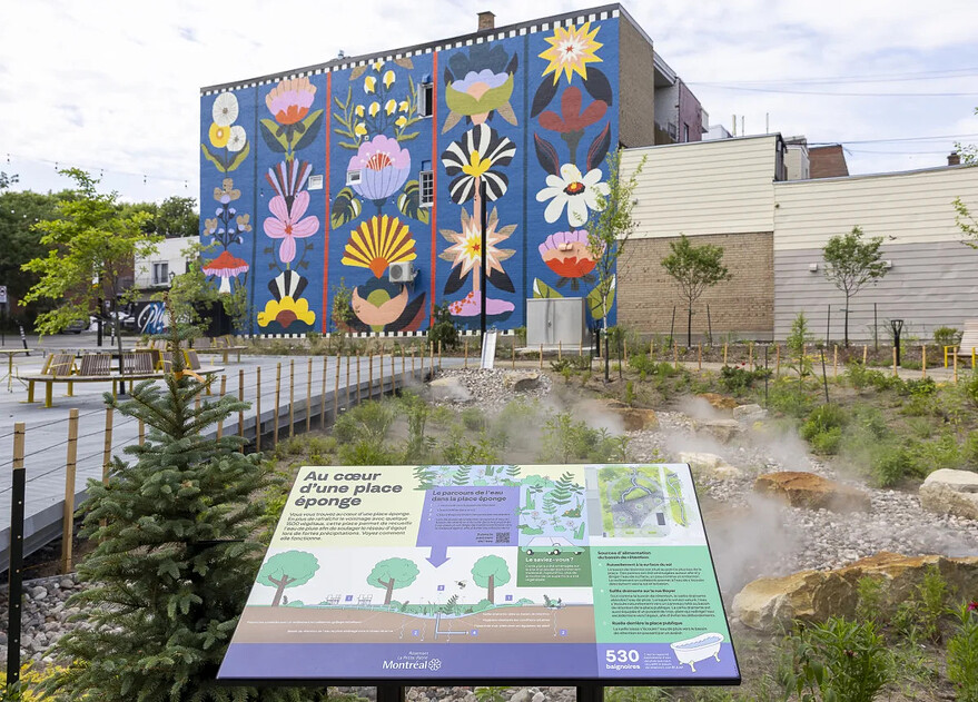 Place Boyer - Jardin de pluie et murale © Arrondissement Rosemont–La-Petite-Patrie - Juin 2025