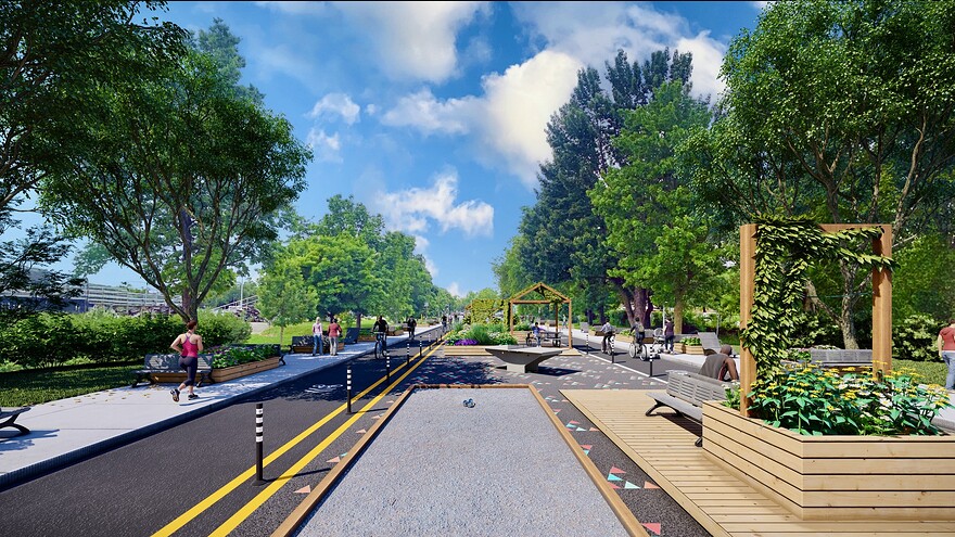 Rendu de la rue Bellechasse entre les rues Marquette et De Lanaudière