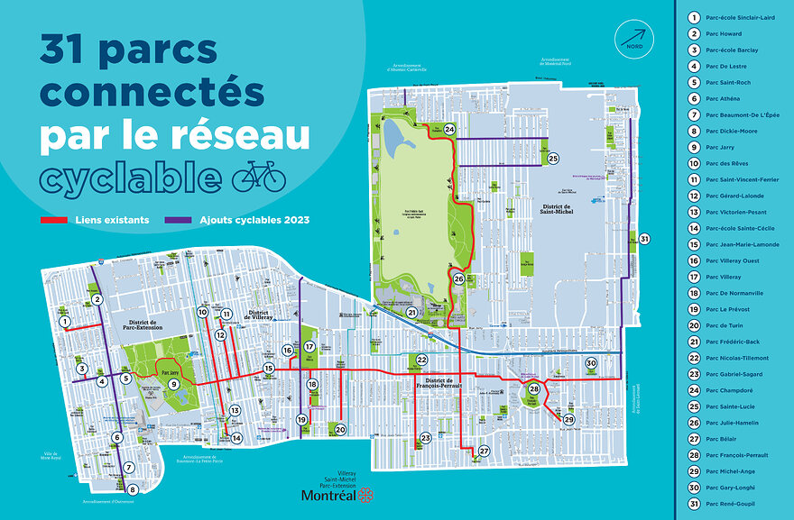 Carte du réseau cyclable de VSP