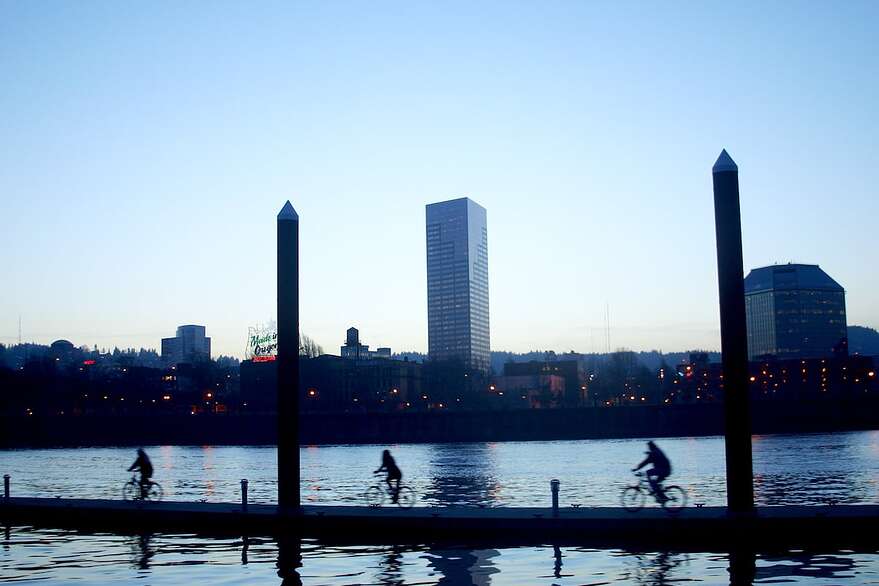 La mobilité active sur le pont de Portland, en Oregon.