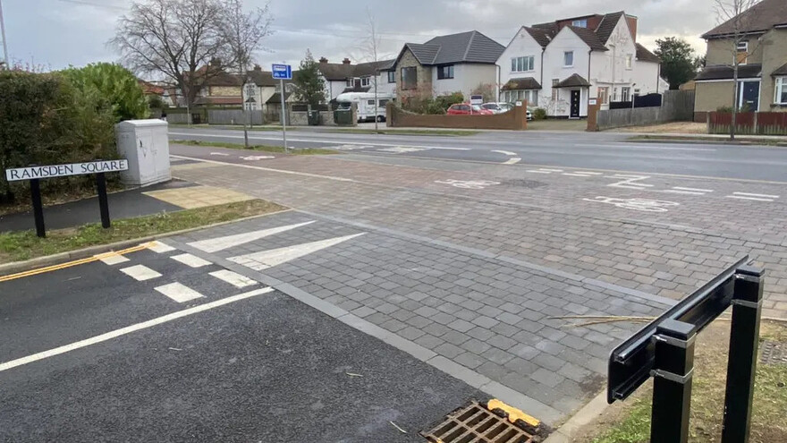 The ramped and segregated Copenhagen crossing at Ramsden Square junction is one of 14 in the city ©Steve Hubbard / BBC