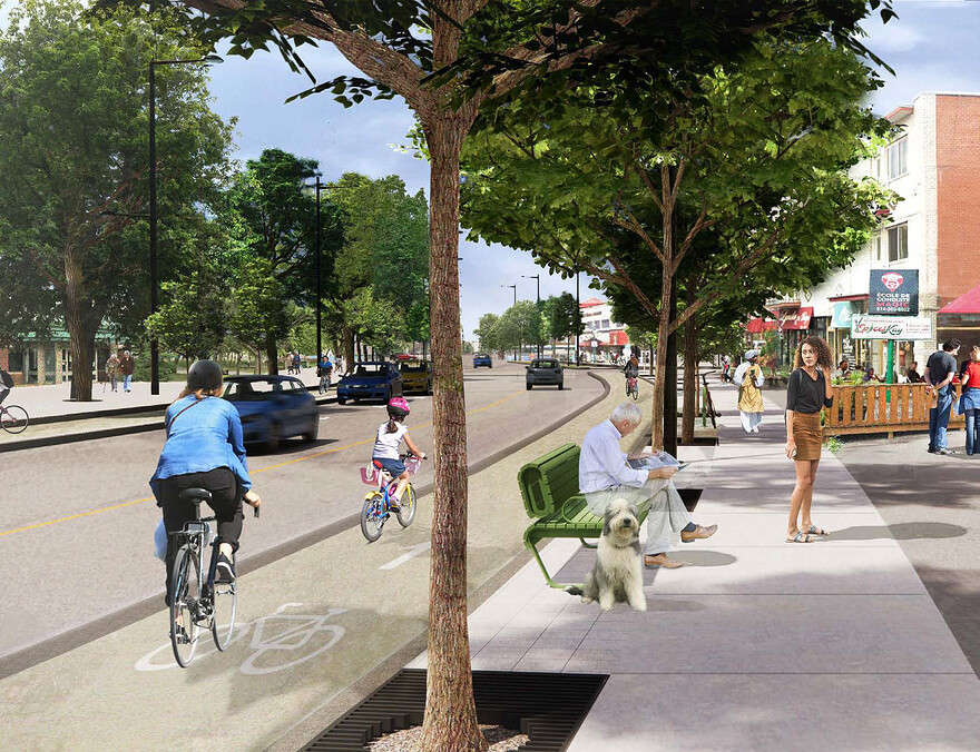 Rue Jean-Talon Est, option d’aménagement tronçon Ouest