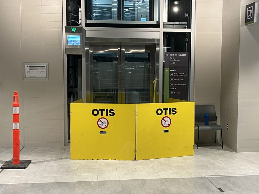 An elevator at the Gare Centrale REM station in downtown Montreal has been out of service for more than two weeks. (Photo Credit: Gareth Madoc-Jones, CityNews)
