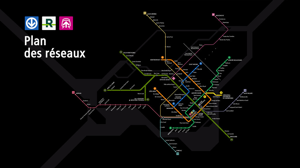 Carte/plan du réseau STM - Métro - Agora Montréal
