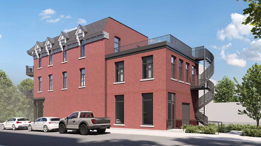 3251 rue Saint-Jacques, vue de la rue Walker - PIIA © Ariel Aaron, architecte