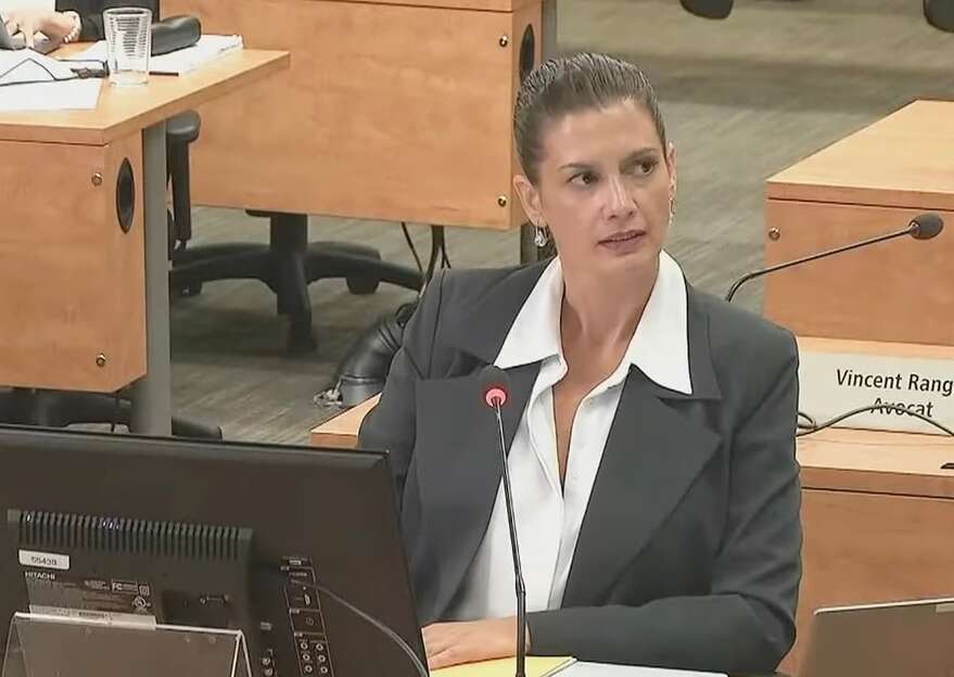 L'actuelle ministre des Transports, Geneviève Guilbault, lors de son témoignage vendredi.