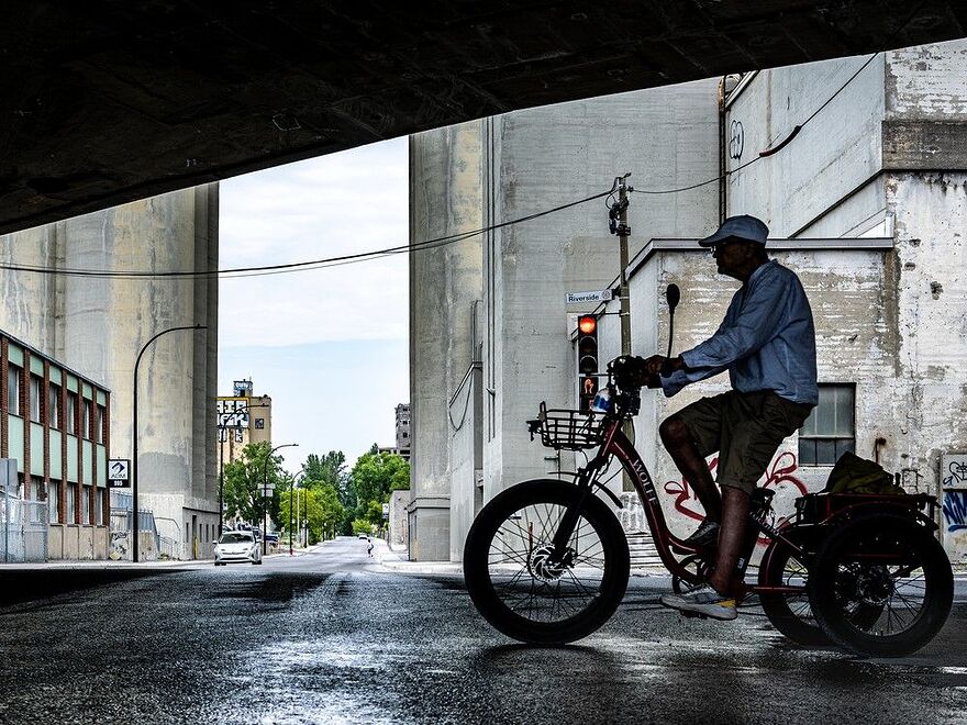 They view of Mill St. from the Bonaventure Expressway toward Old Montreal.