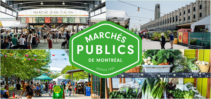 Montage avec photos de la Société des Marchés publics de Montréal