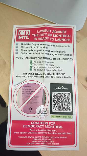 paper saying they are against bike lanes