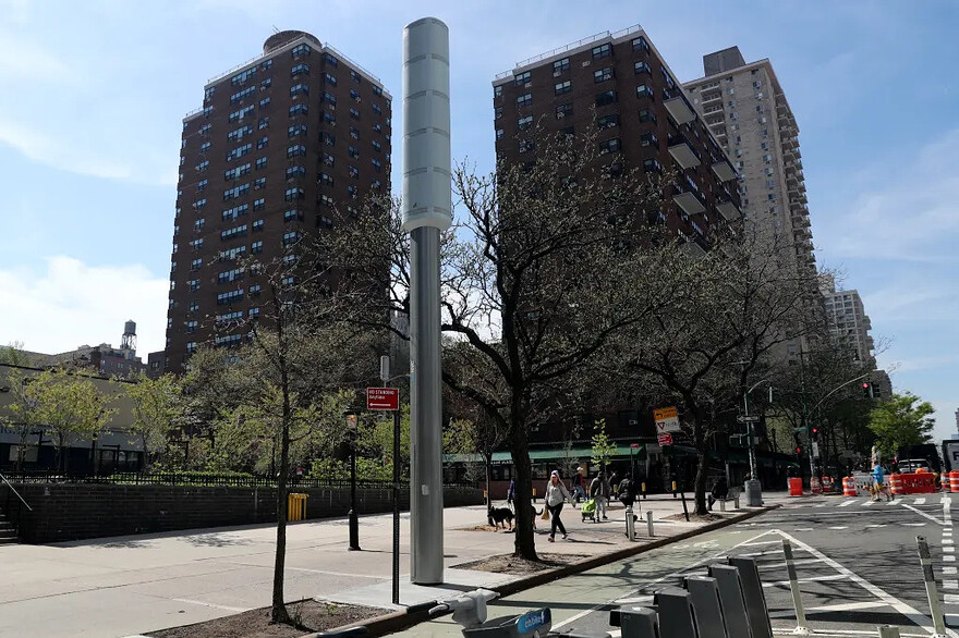 The Upper West Side’s new 5G tower was installed some time in March, and is the first of several on the way. © G.N.Miller/NYPost