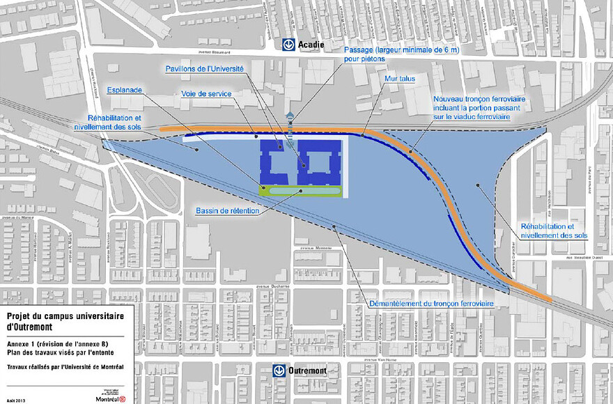 Plan du campus universitaire d'Outremont