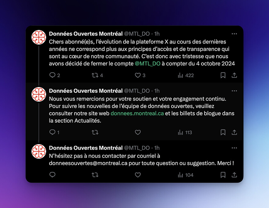 Chaîne de Tweets de @MTL_DO