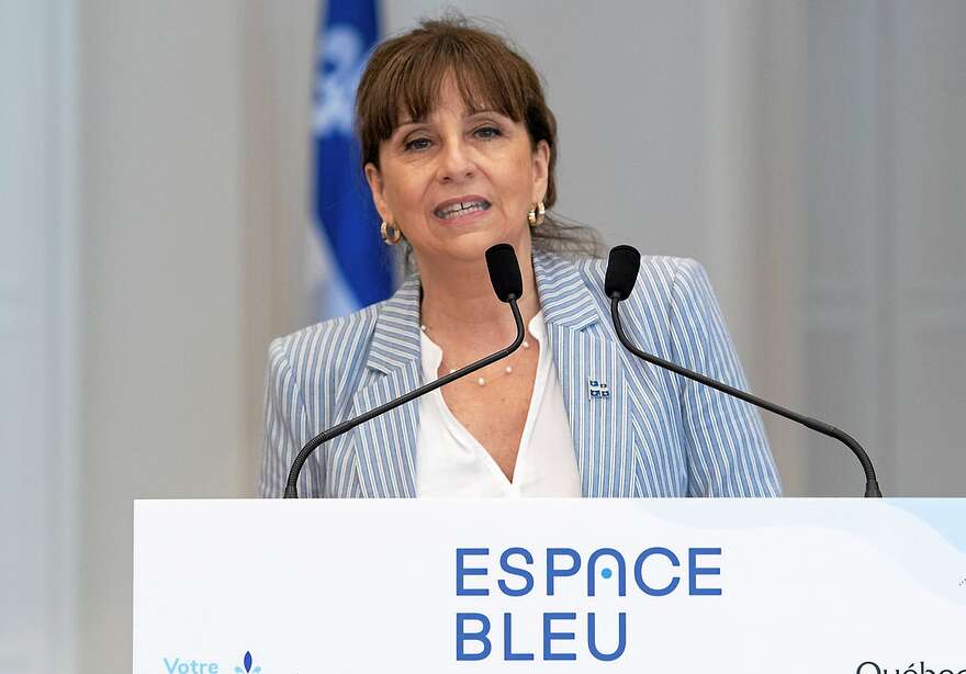 La ministre de la Culture de l'époque, Nathalie Roy, en 2021, lors du lancement du projet des Espaces bleus.|1440x0