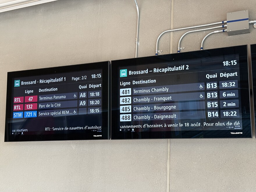 Brossard récapitulatifs écrans 1 et 2