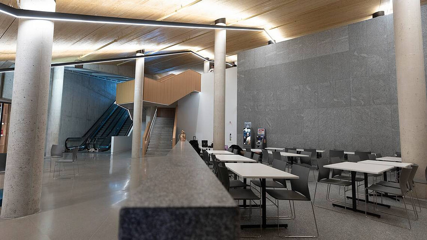 One of the halls inside the new welcome centre at the foot of Saint Joseph’s Oratory, which was inaugurated on Thursday, Feb. 13, 2025. © Pierre Obendrauf Montreal Gazette