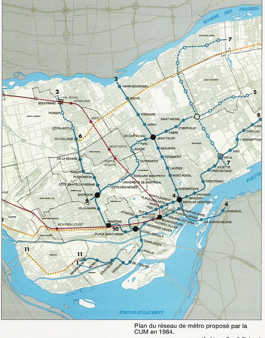 1984 plan métro proposé