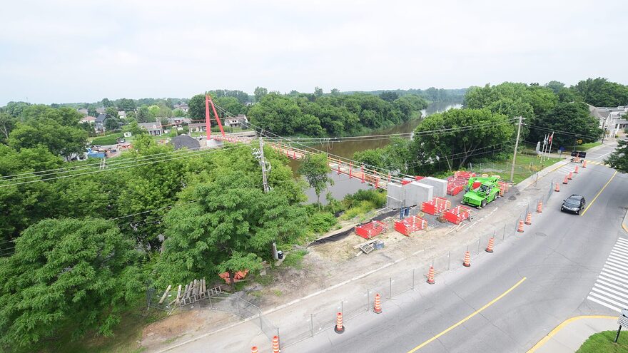 Vue de la caméra de chantier en date du 11 juillet. (Photo gracieuseté - Ville de L'Assomption)