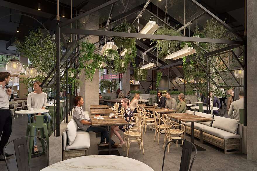 L'offre de restauration sera variée dans l'espace de bouffe urbain tout comme les endroits où s'asseoir pour manger.