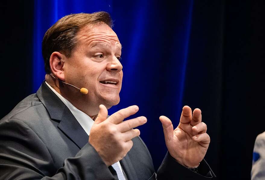 Stéphane Lachance lors du débat des candidats à la marie de Québec, mardi soir.