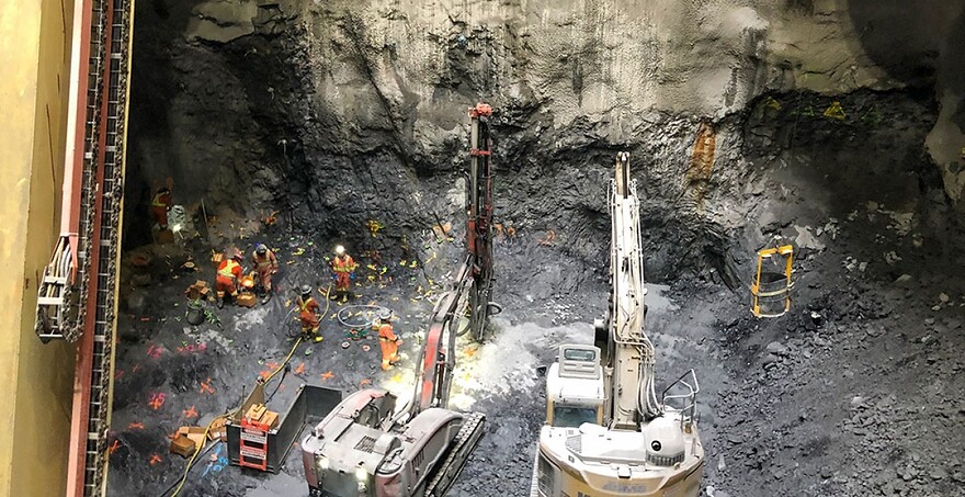 Octobre 2019 : Fin de l’excavation du puits d’accès à la station.