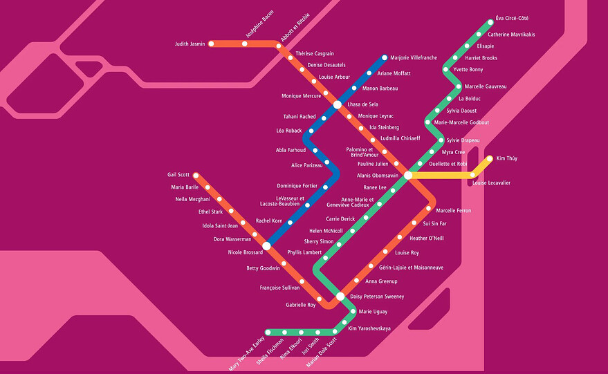 Carte du métro de Montréal par Montréal, ville de femmes