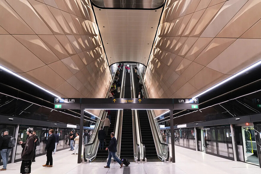New platforms at Central Station showcase the expansion of Syndey’s Metro.Photographer: Courtesy of Woods Bagot