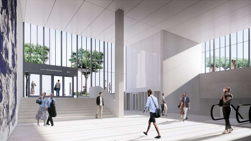 Une maquette de la station du tramway D'Youville