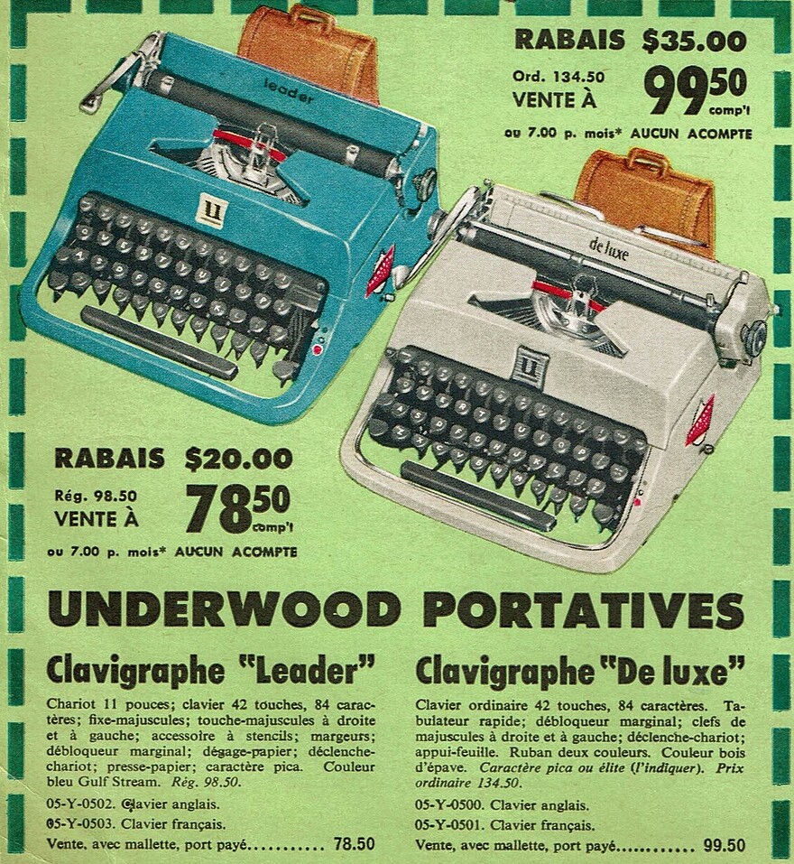 1960 catalogue underwood