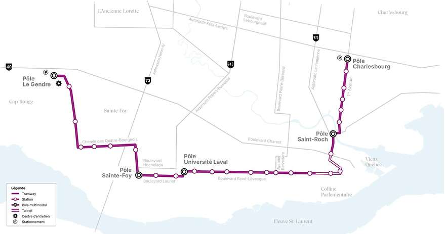 La première phase du tramway doit relier le pôle Le Gendre à Charlesbourg.