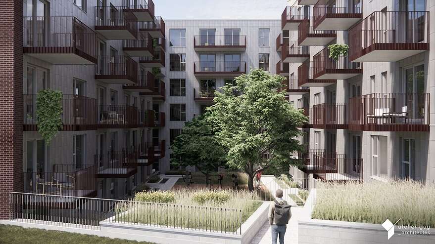 Les 93 unités seront concentrées au tour d'une cour intérieure.