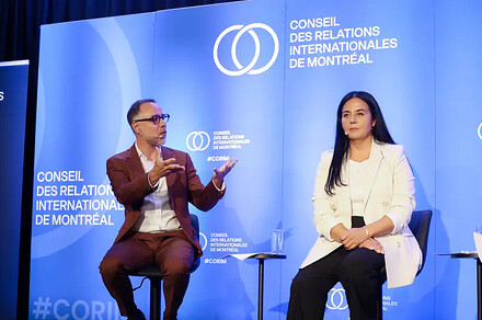 PHOTO MARTIN CHAMBERLAND, ARCHIVES LA PRESSE — Luc Rabouin et Soraya Martinez Ferrada ont pris part à un débat organisé par le Conseil des relations internationales de Montréal