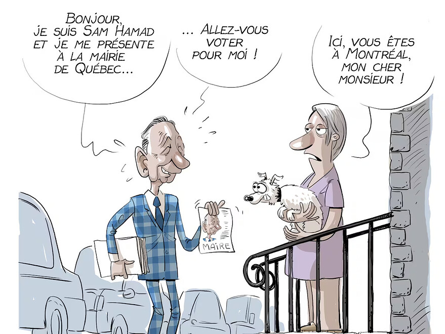 Caricature d'André-Philippe Côté dans Le Soleil