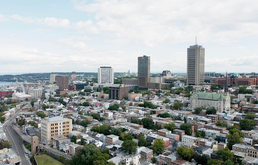 Une vue aérienne de la ville de Québec