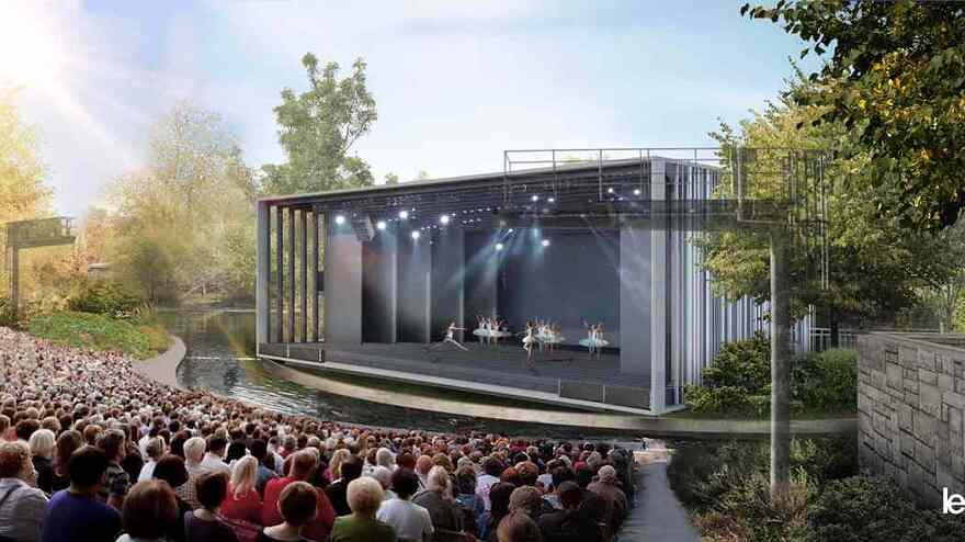 Un prototype du théâtre de Verdure au parc Lafontaine qui rouvrira cet été après huit ans de fermeture.