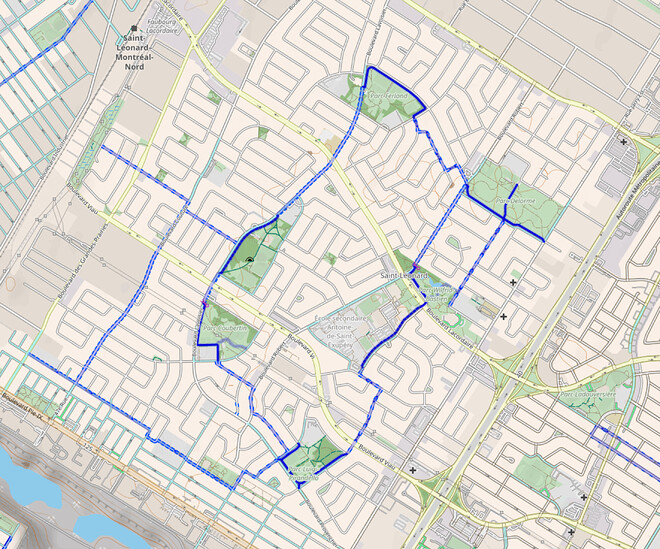 Réseau cyclable de Saint-Léonard