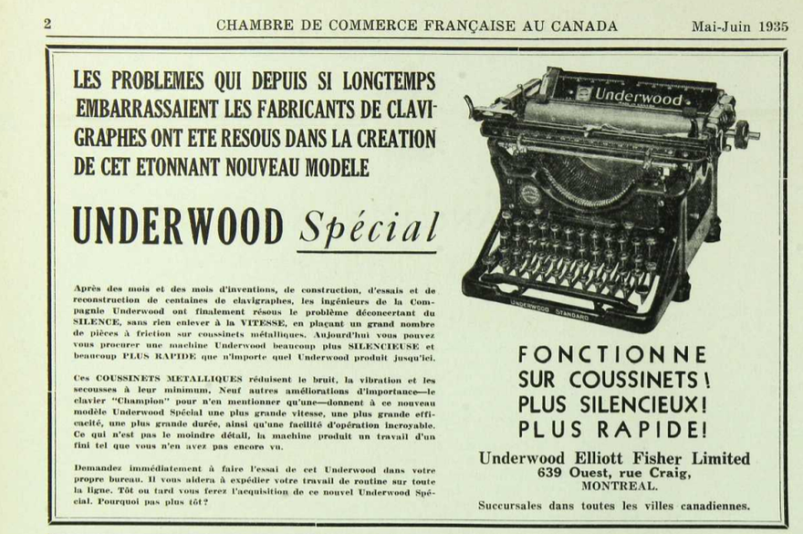 1935.05-06 Underwood typewriter