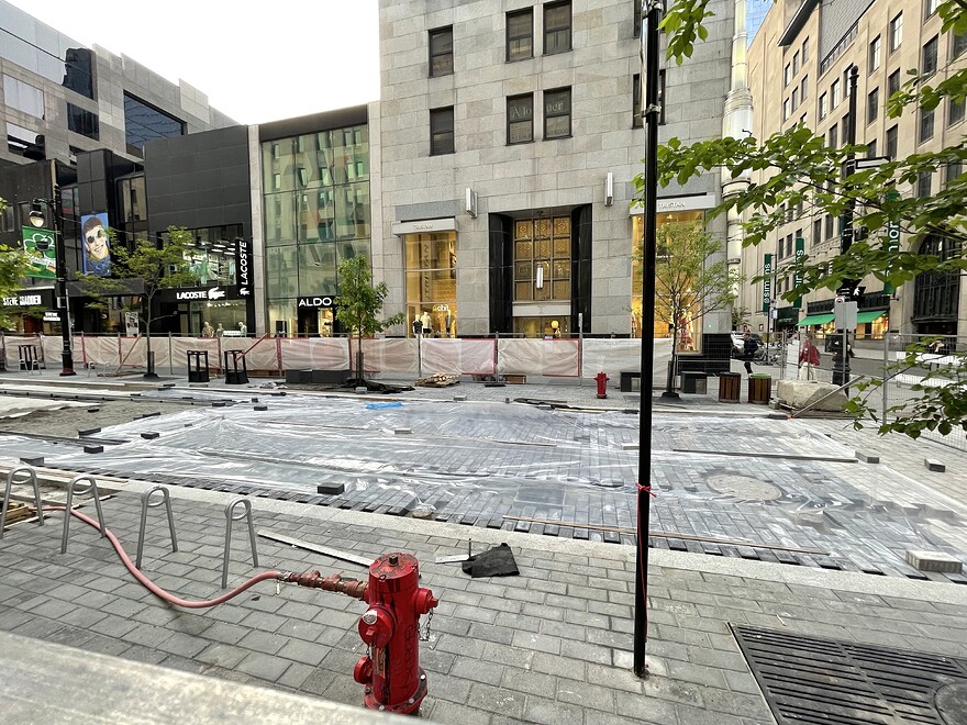 Progression des pavés sur rue