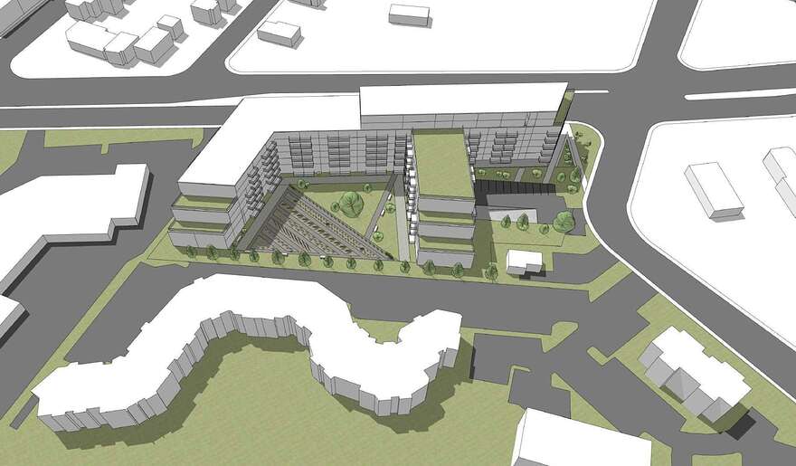 Maquette hypothétique du projet résidentiel le long du boulevard Wilfrid-Hamel tel qu'imaginé en juin 2022.|1440x0