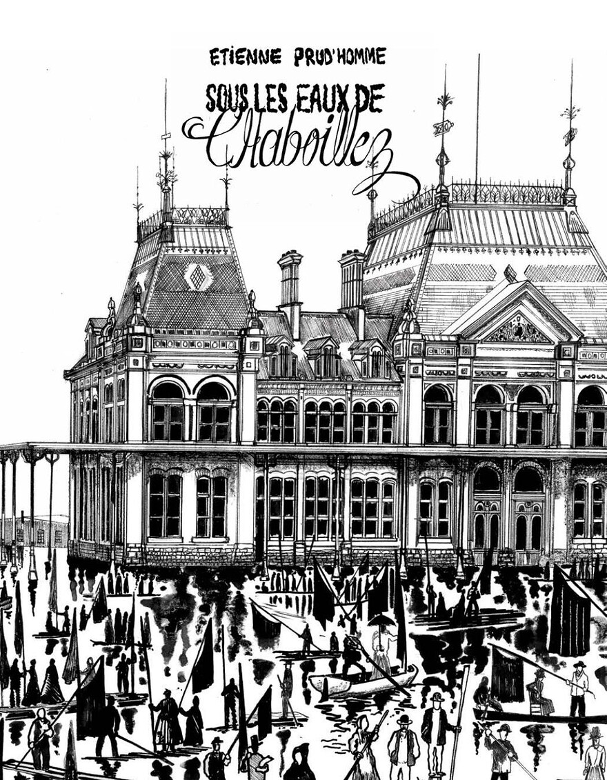 Page couverture du roman graphique Sous les eaux de Chaboillez d'Étienne Prud'homme aux éditions Le Noroît