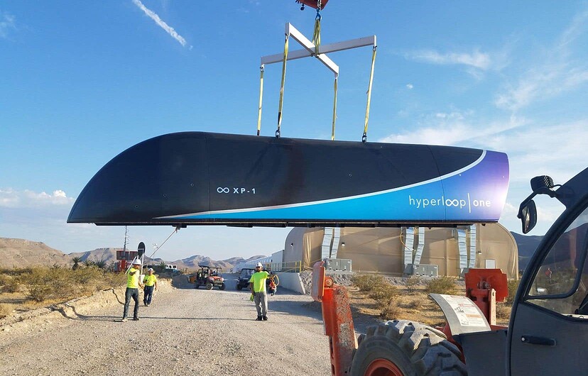 Le premier prototype d'Hyperloop One Pod a été testé en juillet 2017, au Nevada.