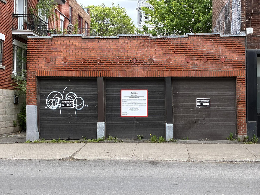 Garage sur Van Horne à démolir - Photo : Arrondissement d'Outremont