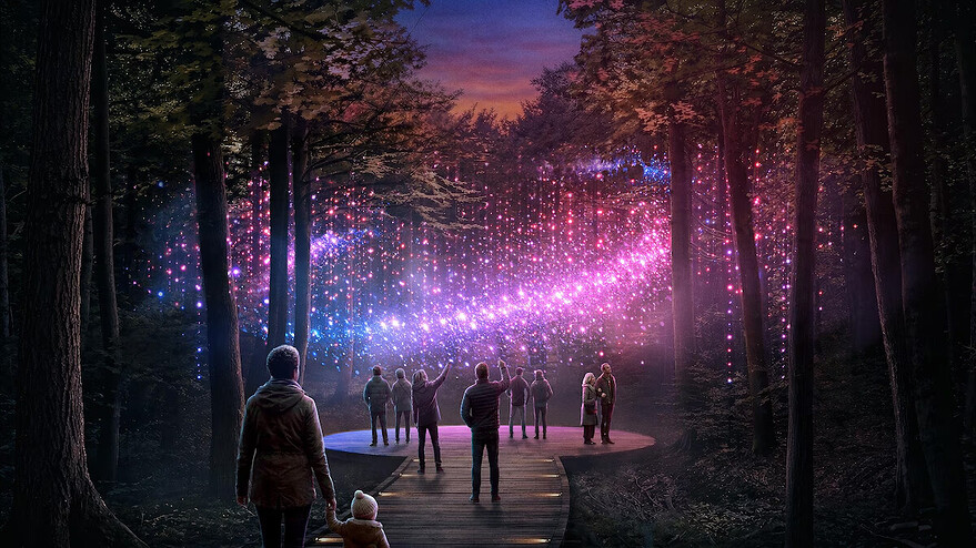 Ancestra Lumina, un parcours nocturne de 2 kilomètres, rendra hommage aux bâtisseurs du Québec. — Photo : Image fournie par le cimetière Notre-Dame-des-Neiges