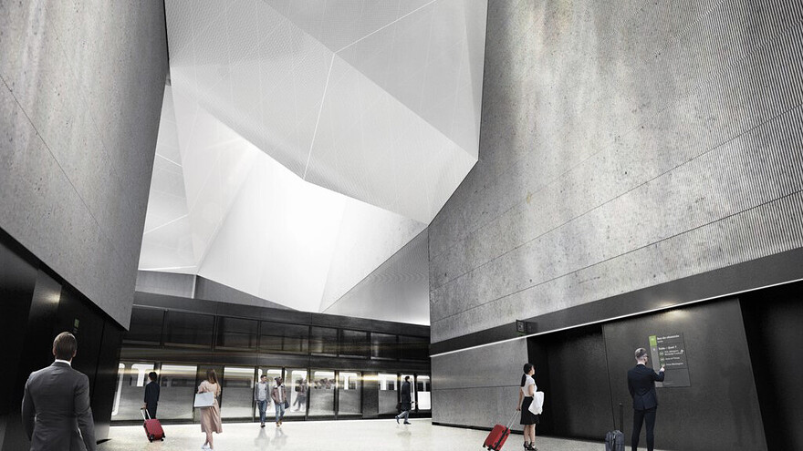 Montreal's airport REM station will have signature 'iceberg' motif