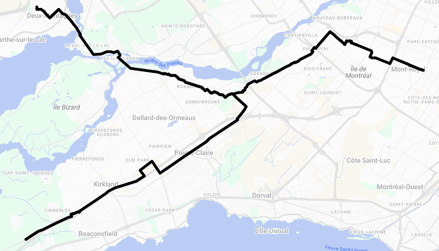 Tracé de la véloroute (non finalisé)