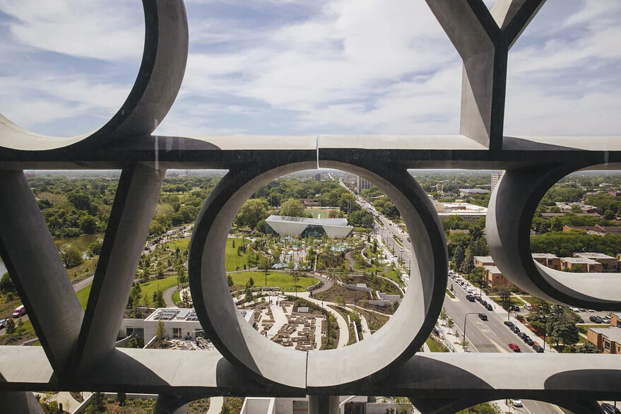 In The Sky Room visitors can look out to Chicago's South and West Side neighborhoods. - Lucy Hewett for NPR/NPR