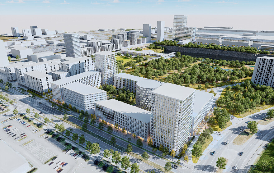 Vue terrestre Groupe Angus à Laval (Groupe CNW/Cabinet de la ministre responsable de l'Habitation et ministre responsable de la Condition féminine)