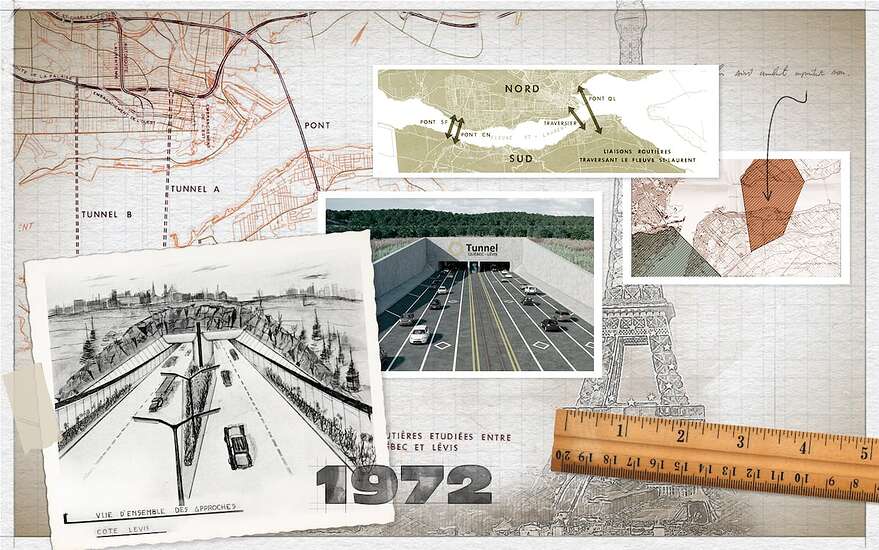 Au fil des ans, plusieurs projets de lien direct entre Québec et Lévis ont été envisagés. Pont ou tunnel? Du centre-ville de Québec au centre-ville de Lévis? Un peu décalé vers l'est ou l'ouest? Vous avez l'embarras du choix!